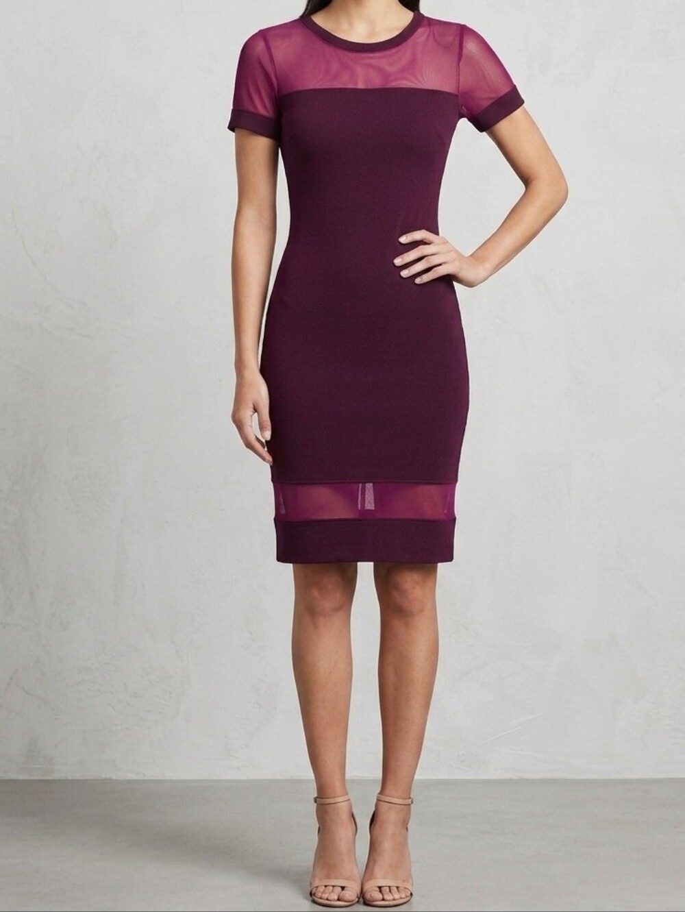 Bozzolo Wine Mesh Dress size M Minor Flaw